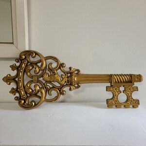 Vintage Dart Ind. Gold Skeleton Key Gold Ornate Key Wall Decor Mid-Century